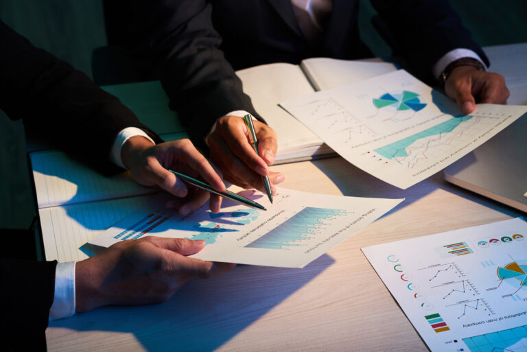 Professional financial analysts working with financial documents